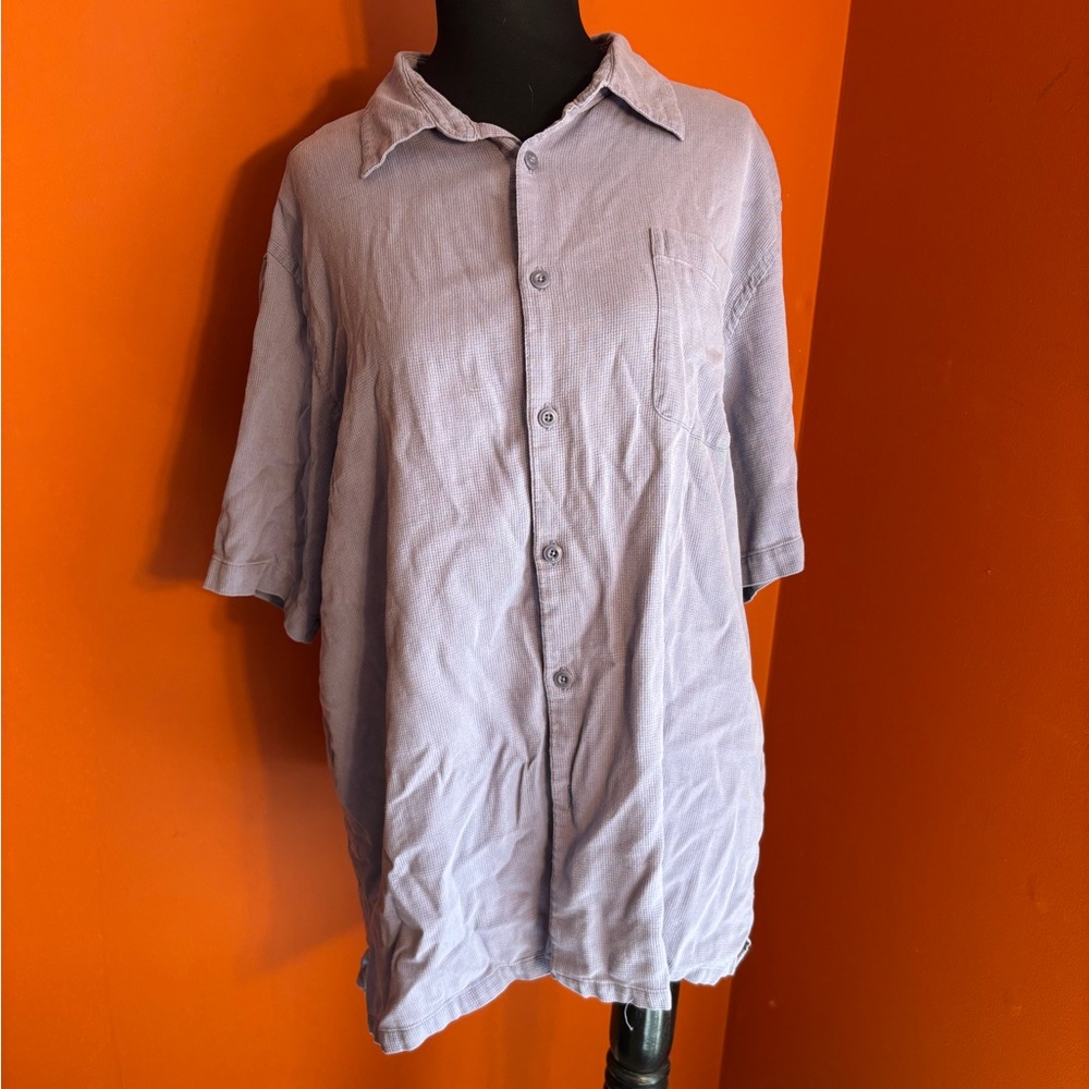 Mens vintage silk short sleeve button down